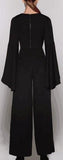 Black Bell-Sleeve Top & Slit Pant Set - DESIGNER INSPIRED FASHIONS