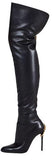 Zipper-Heel Over-the-Knee Leather Boot