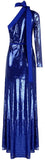 Blue-Sequined One-Sleeve Gown | DESIGNER INSPIRED FASHIONS