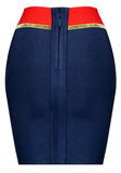 Embellished Military Stretch Mini Skirt