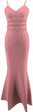 Braided-Laced Bodycon Maxi Dress