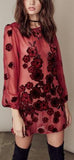 'Heather' Mini Dress, Burgundy