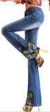Embellished Faded Flared Jeans - DESIGNER INSPIRED FASHIONS
