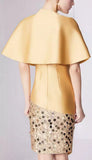 Asymmetrical Sequined Dress with Capelet