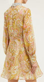 Floral-Print Crystal-Collar Georgette Mini Dress | DESIGNER INSPIRED FASHIONS