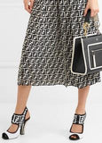 Logo-Jacquard Stretch-Mesh Sandals, Black and White