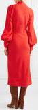 Cutout Cady Midi Dress, Red