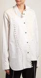 Lace-Trimmed Asymmetric Shirt