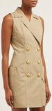 Sleeveless Double-Breasted Poplin Dress | DESIGNER INSPIRED FASHIONS