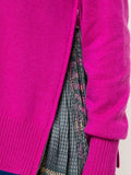 Pleated Turtleneck Sweater, Fuchsia
