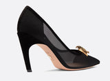 Surreal-D High-Heeled Shoe in Tulle and Suede Calfskin