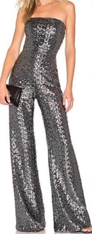 Strapless Sequined Jumpsuit