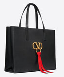 Large Vring Shopping Tote, Black