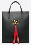 Long Vring Shopping Tote, Black