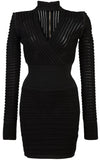 Black Ribbed Mini Dress