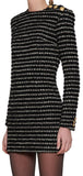 Striped Tweed Mini Dress