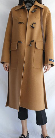 Toggle-Button Wool Cashmere Coat - Camel or Black