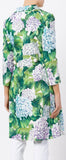 Hydrangea Single-Breasted Brocade Coat, Green