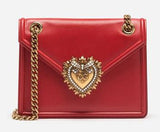 Medium Devotion Bag in Smooth Calfskin Leather - Red or Black