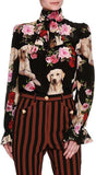 Pussy Bow Floral Dog Blouse