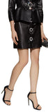 Black Embellished Faux-Leather Skirt