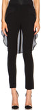 Black Stretch Skinny Pants with Tulle Train - DESIGNER INSPIRED FASHIONS
