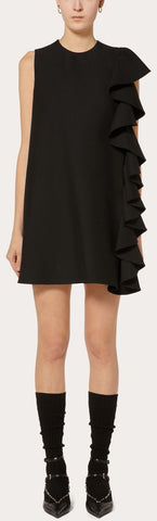 Crepe Couture Ruffle Dress