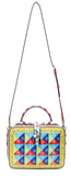 Printed Textured-Leather Shoulder Bag