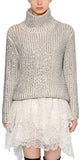 Embellished Wool Knit Turtleneck Sweater