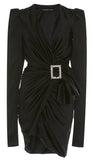 Black Embellished Buckle Dress | DESIGNER INSPIRED FASHIONS