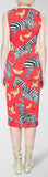 Zebra & Orange Print Pencil Dress