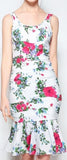 Ruched Floral Print Dress