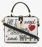 Graffiti Box Bag With Embellishment