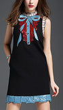 'Sequin Embroidered' Shift Dress-Black or White - DESIGNER INSPIRED FASHIONS