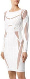 'Angelique' Color-Block Bandage Dress-White - DESIGNER INSPIRED FASHIONS