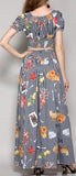 Printed Gingham Off-the-Shoulder Top & Maxi Skirt Set