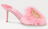 Maribou Trimmed Mules - Pink or White