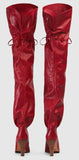 Leather Over-the-Knee Boot, Red