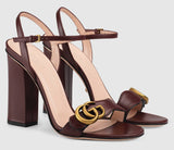 Leather Double G Sandals - Black, Burgundy, White, Brown