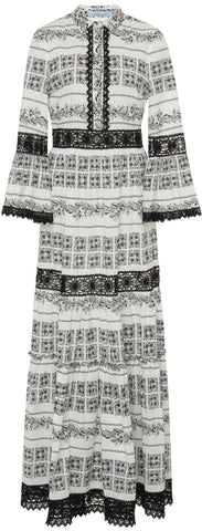 Long-Sleeve Printed Dress