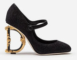 Mary Janes in Lurex with Sculpted Heel | DESIGNER INSPIRED FASHIONS