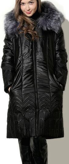 Padded Silver-Fox-Fur-Hooded Coat