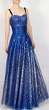 Blue Embellished Sleeveless Gown