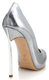 Metallic Leather Blade-Heel Pumps in Silver or Teal - DESIGNER INSPIRED FASHIONS