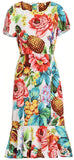 Floral and Pineapple Print Dress