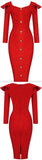 Flutter Long Sleeve Fitted Button-Down Dress