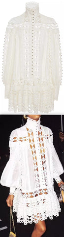 'Moncur' Beaded Cotton-Blend Mini Dress