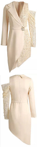 Asymmetrical Sequined Half-Blazer Dress | DESIGNER INSPIRED FASHIONS
