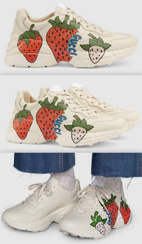 Rhyton Sneakers with Strawberries | DESIGNER INSPIRED FASHIONS