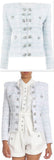 Blue, Pink and White Tweed Jacket